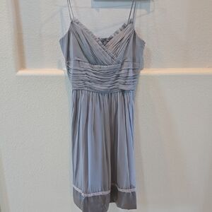 Laundry By Shelli Segal Gray Ruched Mini Dress